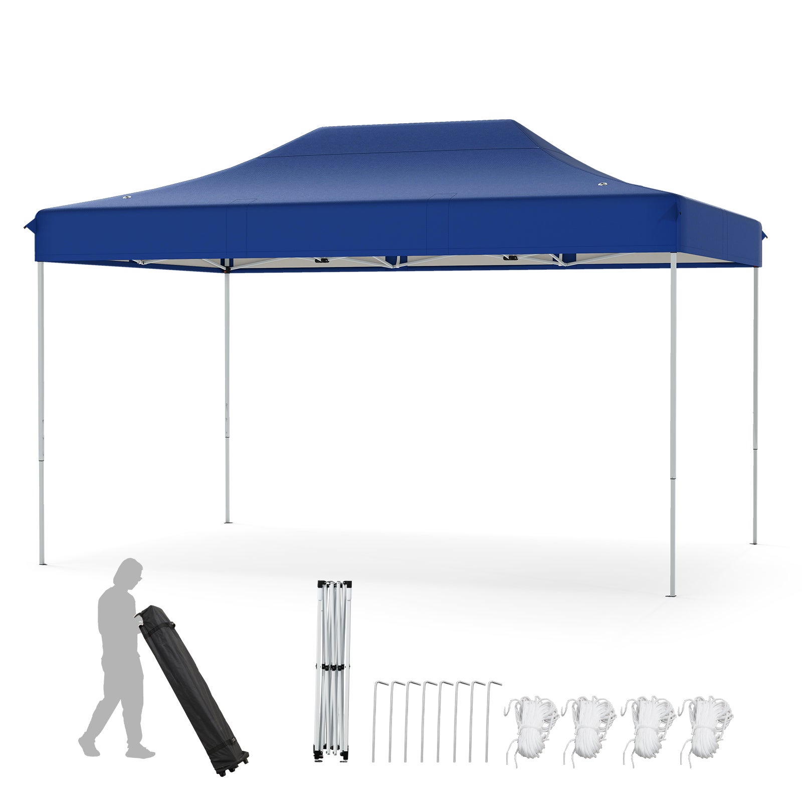 Gazebo Pop-up 3x3m Impermeabile Con Telaio In Acciaio, 4 Pesi E Borsa Da Trasporto - Grigio, Per Giardino E Eventi