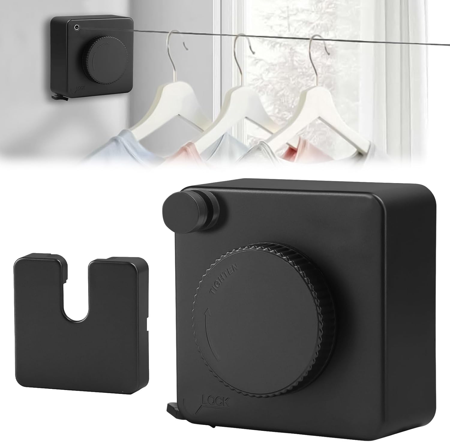 Stendibiancheria retrattile in ABS+alluminio, stendibiancheria con due