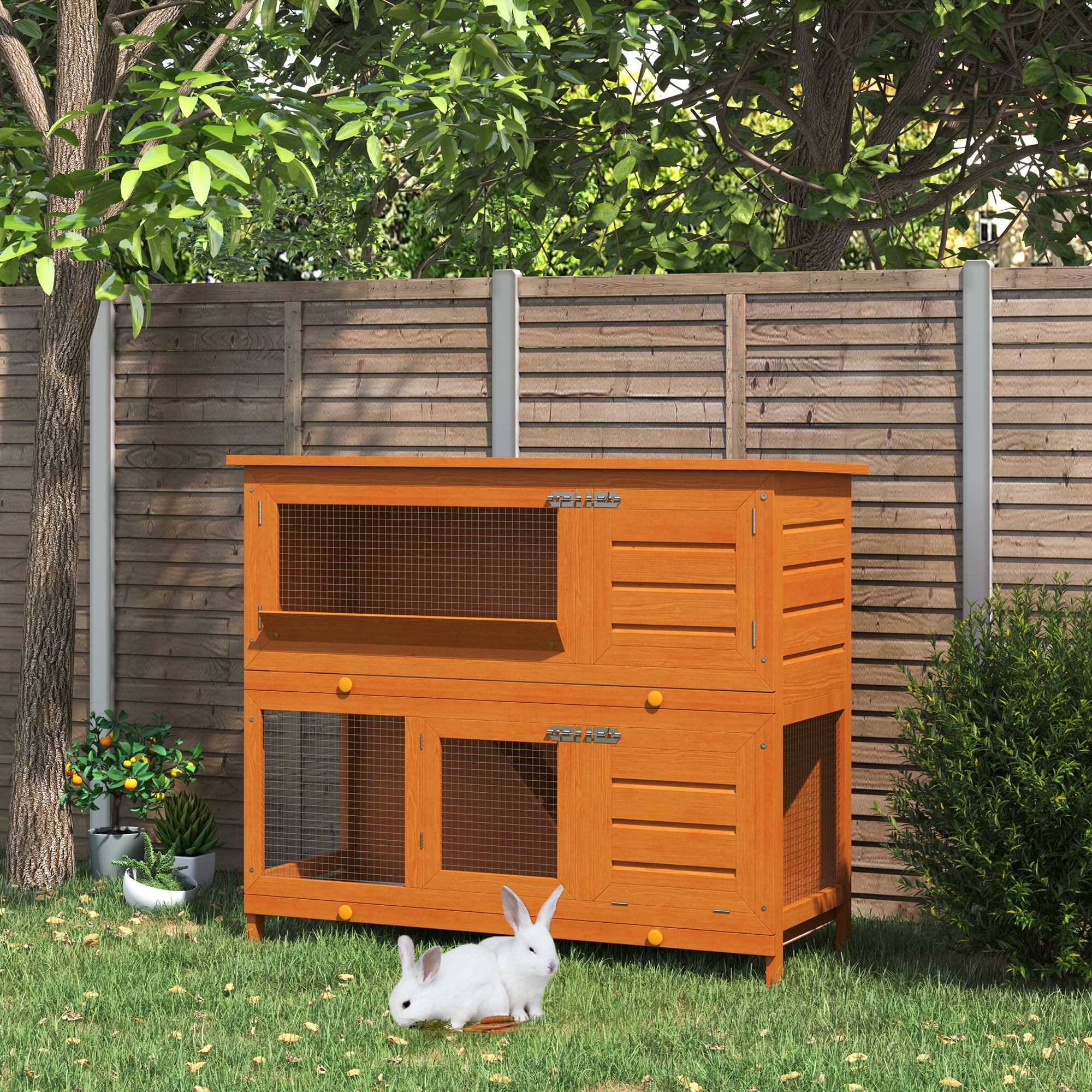 Cage à lapin poulailler clapier en de bois pin de grande taille avec 2 — free download