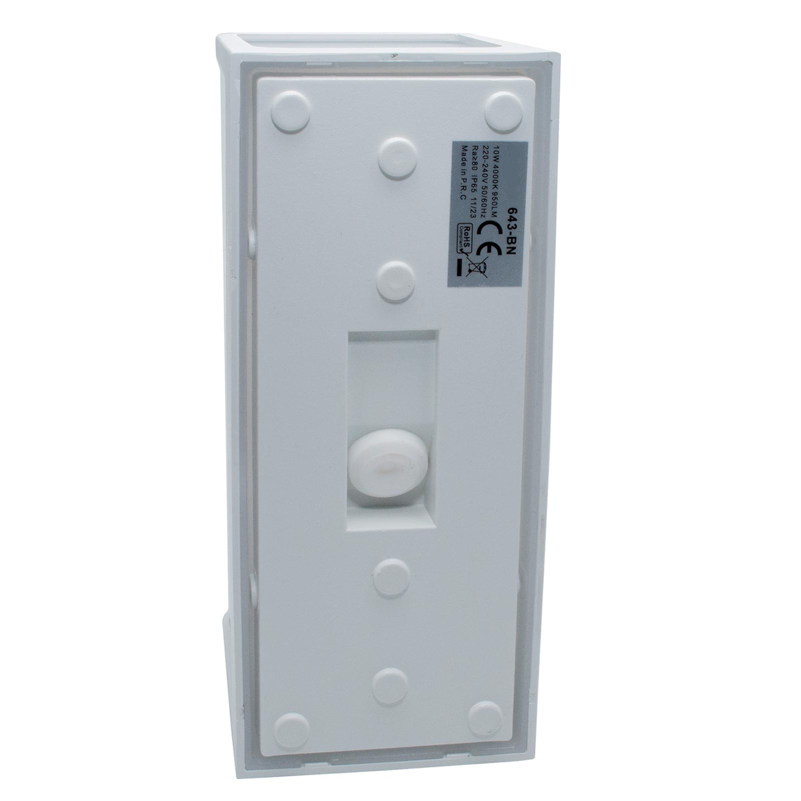 Aplique moderno lámpara impermeable IP65 LED 10W salida 95W aplique de bajo consumo jardín entrada balcón 230V BLANCO 4000K - 5