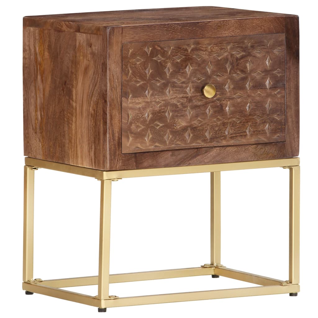 Table de chevet | Table d'appoint | Table de nuit 40 x 30 x 50 cm Bois de manguier massif CFW42416 - 9