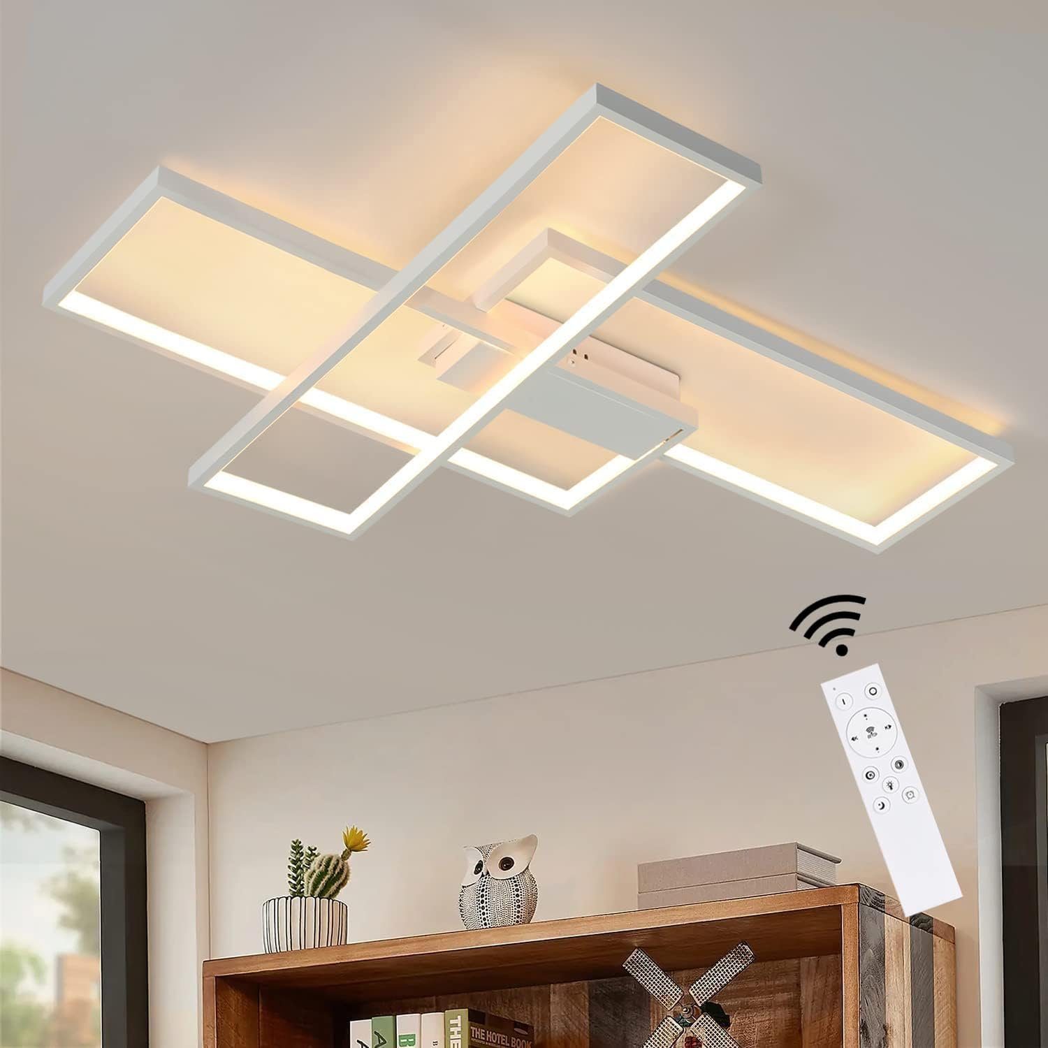 ZMH Lampa sufitowa LED, nowoczesna geometryczna, wielofunkcyjna lampa ścienna