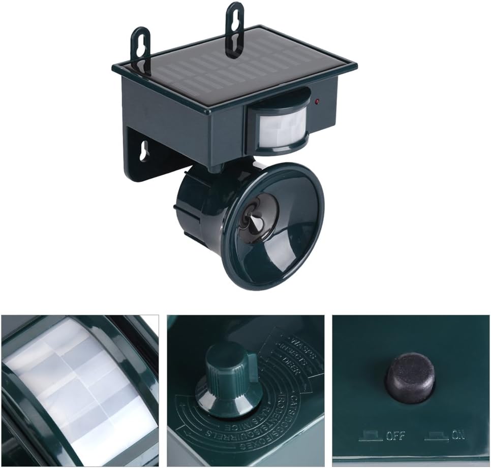 Répulsif pour Oiseaux, Répulsif Ultrasons Animal Répulsif Solaire pour Pigeons Oiseaux, Ultrasonic Bird PIR Détecteur de Mouvement Répulsif pour ba - 5