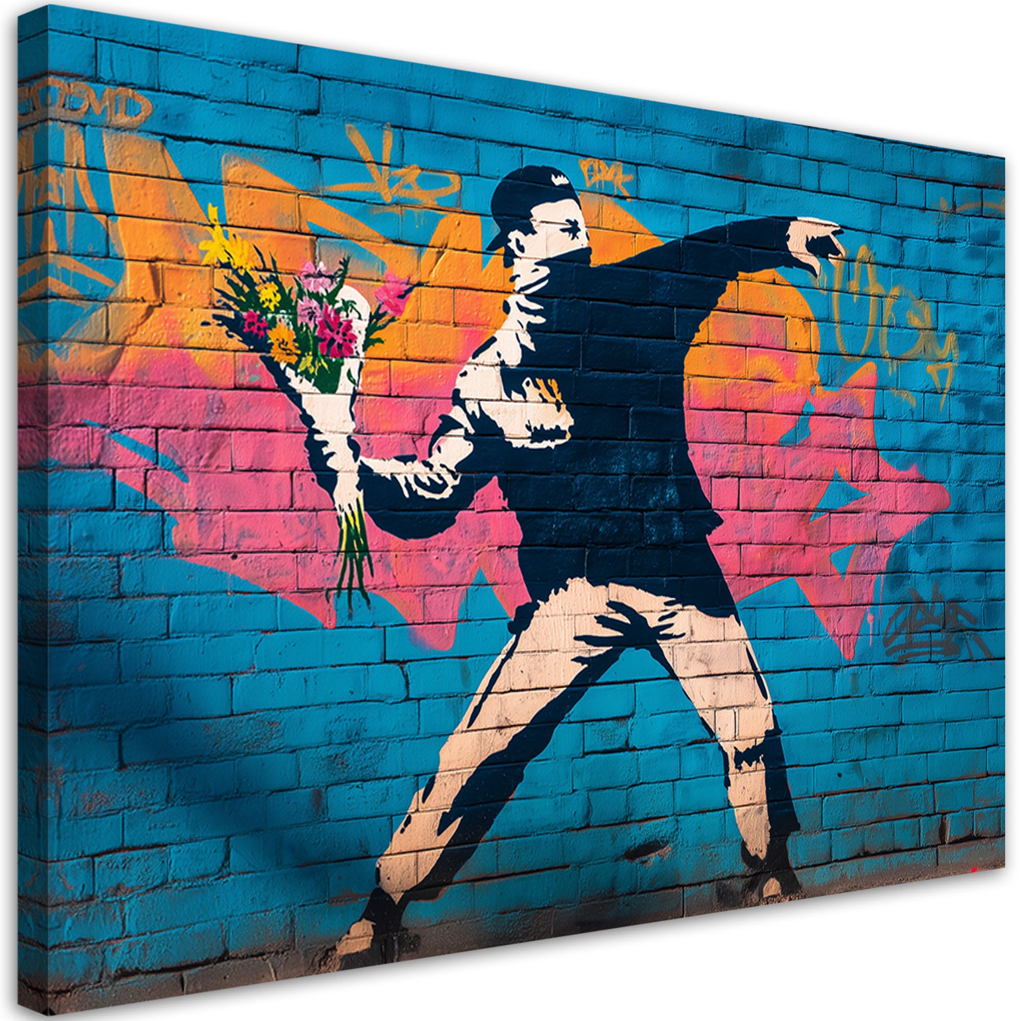 Cadre D co Banksy Flower Thrower Street Art 100x70 Leroy Merlin cadre-d-co-banksy-flower-thrower-street-art-100x70-leroy-merlin