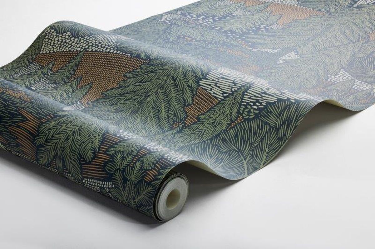 Tapeta zalesiony krajobraz ciemnej zieleni - 53 cm x 10.05 m - BORASTAPETER