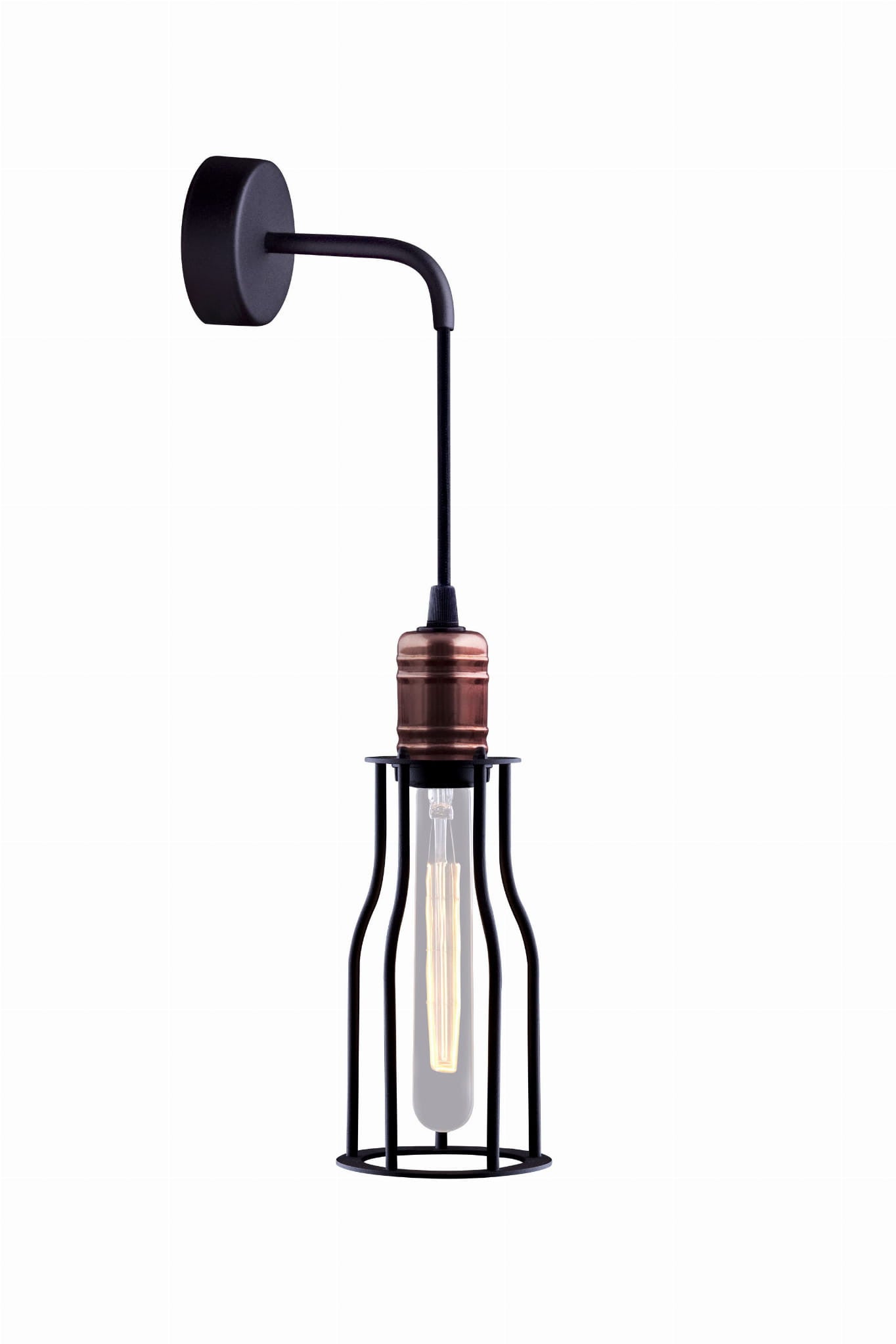 Kinkiet ścienny Workshop czarny-miedź 1xE27x60W wym: 48 x 9,5 x 19 cm metal IP20 Nowodvorski Lighting