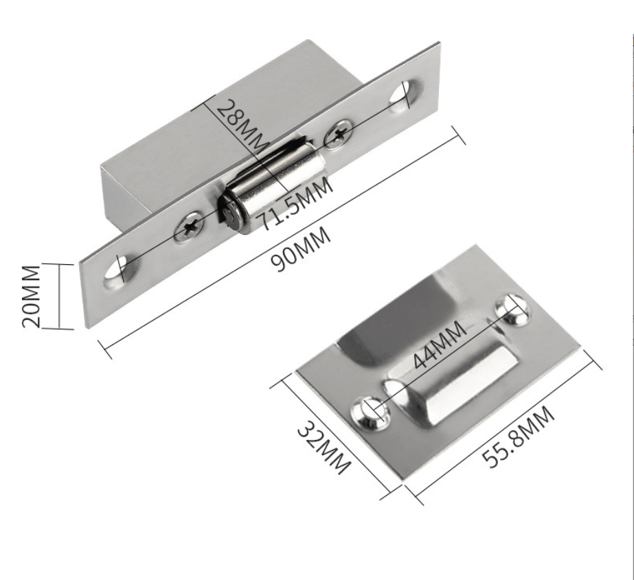 GEFONG Loquet à Rouleaux De Porte En Acier Inox Dissimulés Mortaise