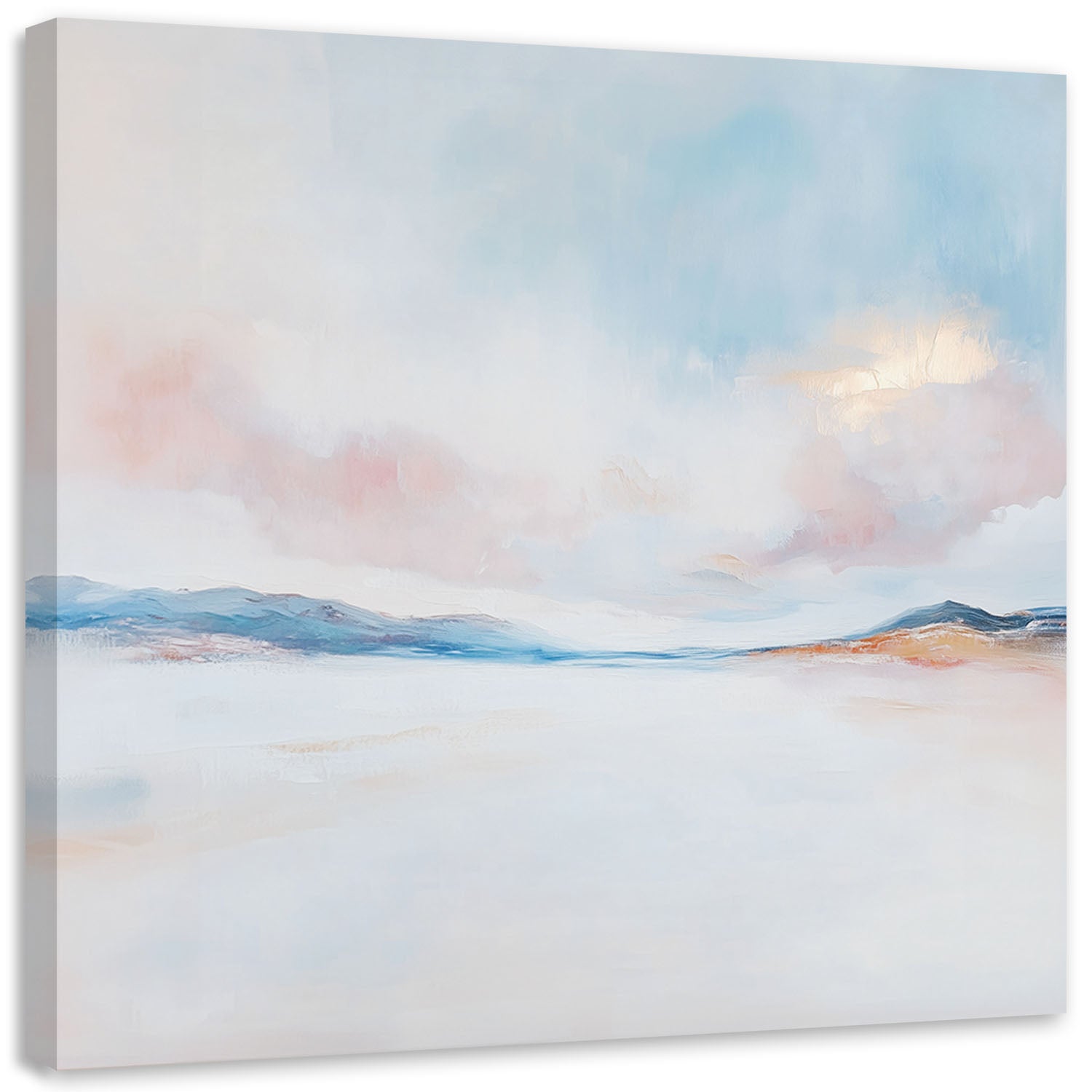 Obraz na płótnie, Abstrakcja Pastelowa Różowy Niebieski 50x50