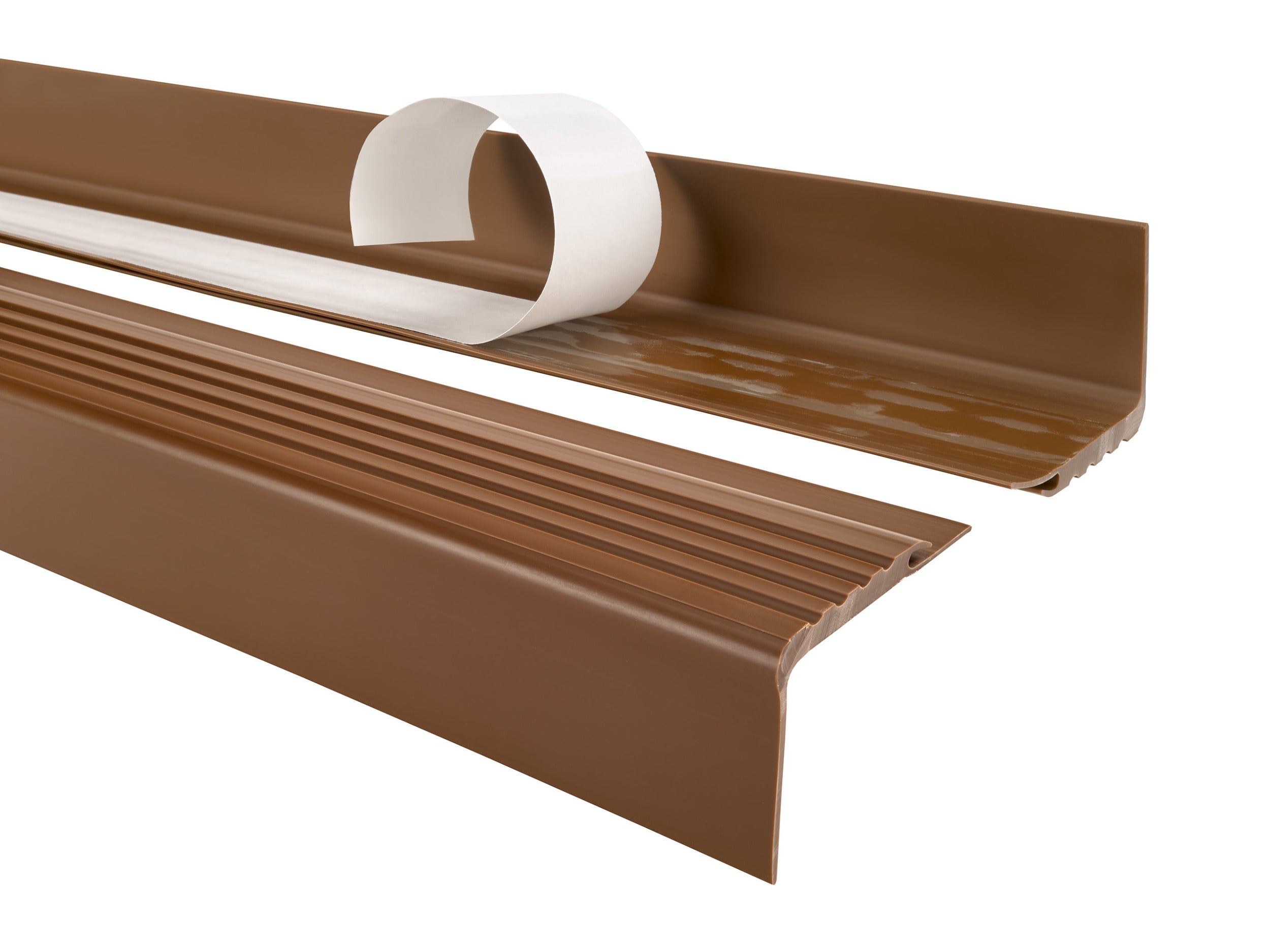 Profil schodowy 48x42 mm PVC na krawędzie stopni antypoślizgowy - 130 cm, brąz