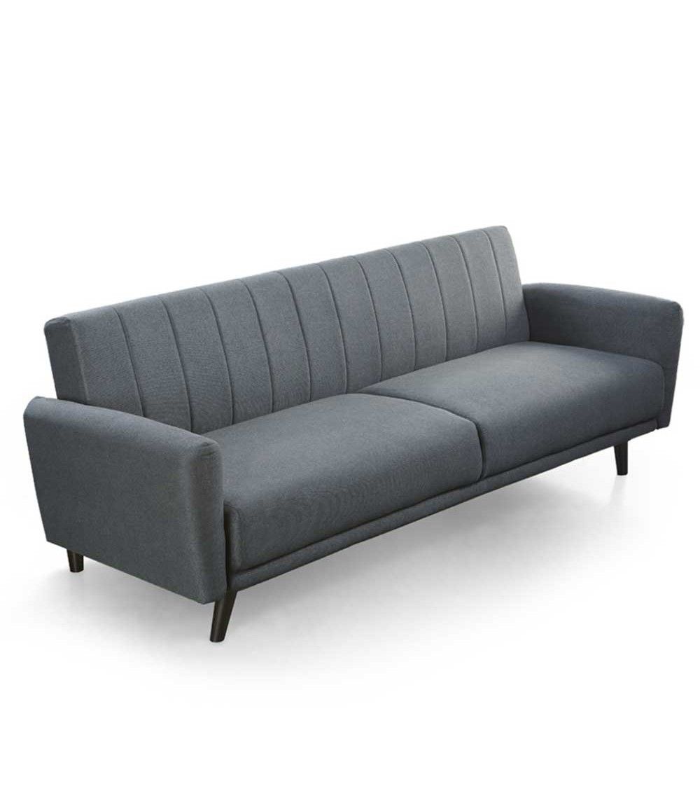 Sofá cama axel, sofá 3 plazas abertura clic clac de 214 cm color gris