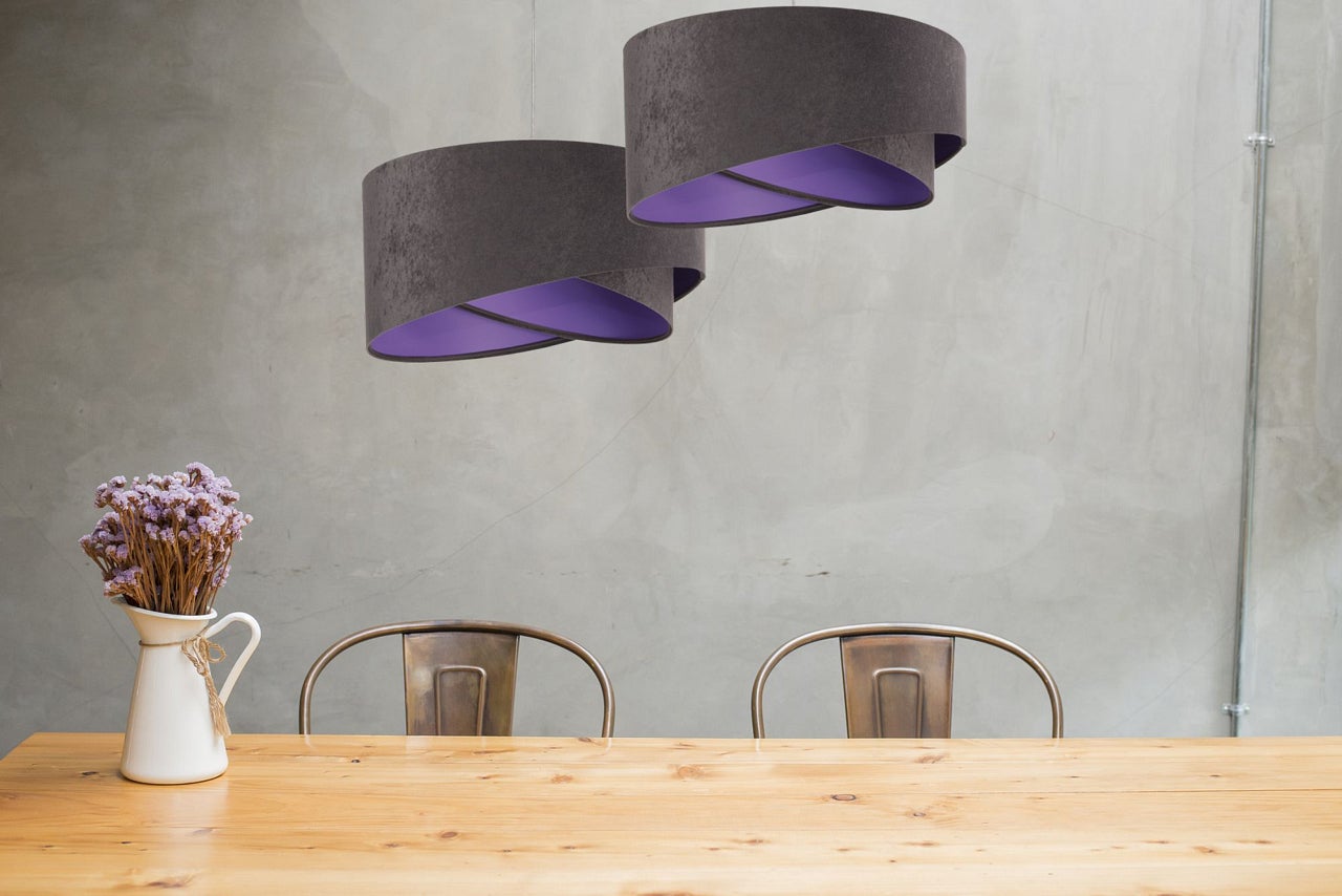 Lampa wisząca GEMSTONE GRAY grafitowa/ciemnofioletowa