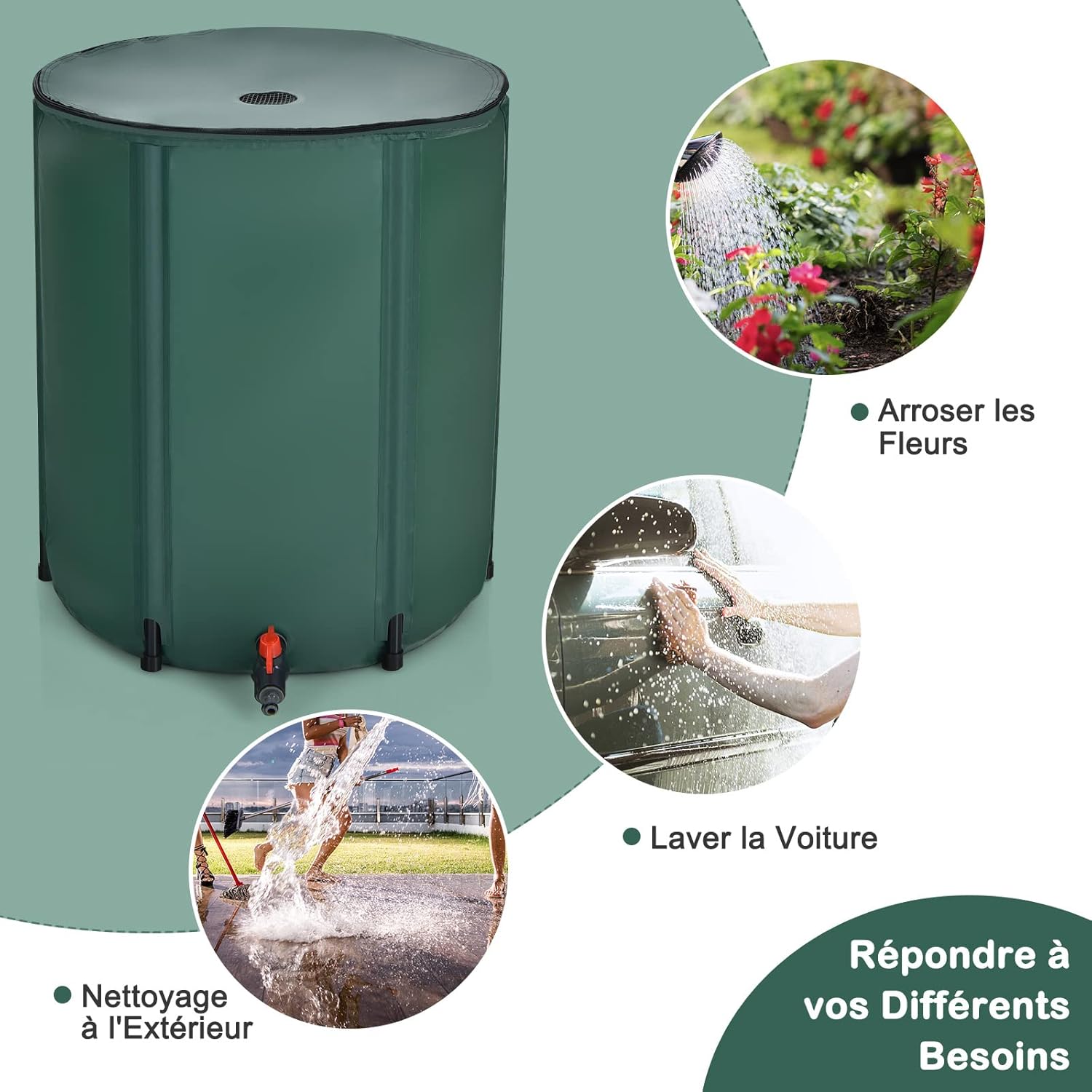 Mophorn 143 galloni serbatoio d'acqua pieghevole vescica, PVC portatile serbatoio d'acqua con