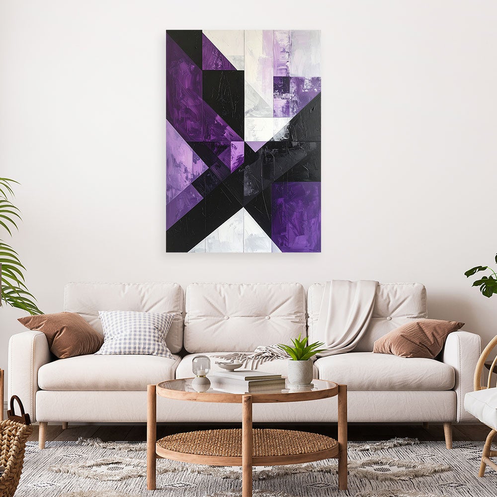 Obraz do salonu sypialni kuchni biura, Geometryczne kształty fioletowy 80x120 - 2