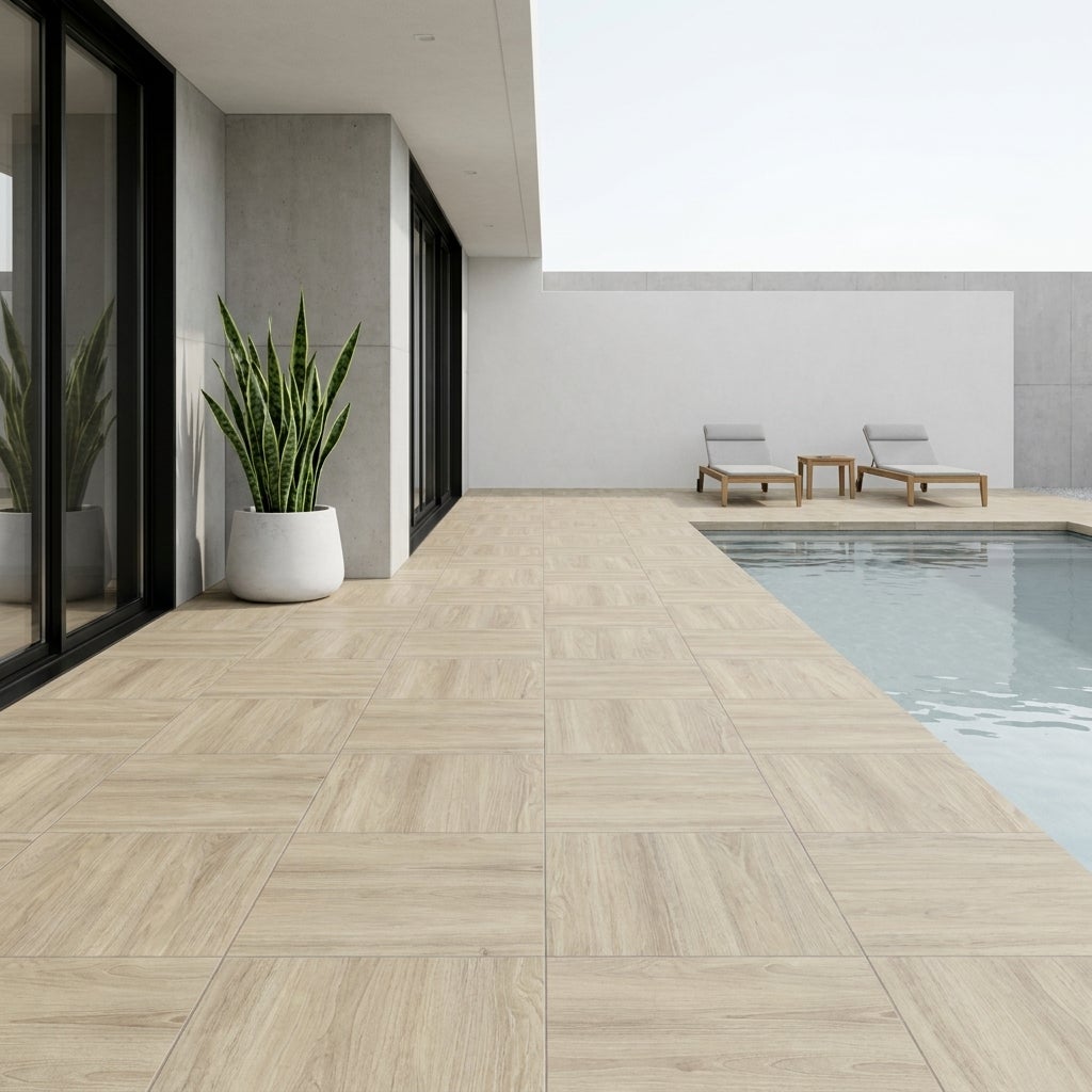 Dalle extérieur sur plots effet bois Sumatra naturel R11 60*60 cm - Réflex Boutique - 6