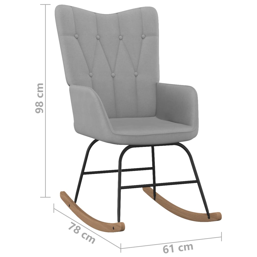 Chaise à bascule | Fauteuil à bascule | Fauteuil de relaxation Gris clair Tissu330118 - 6