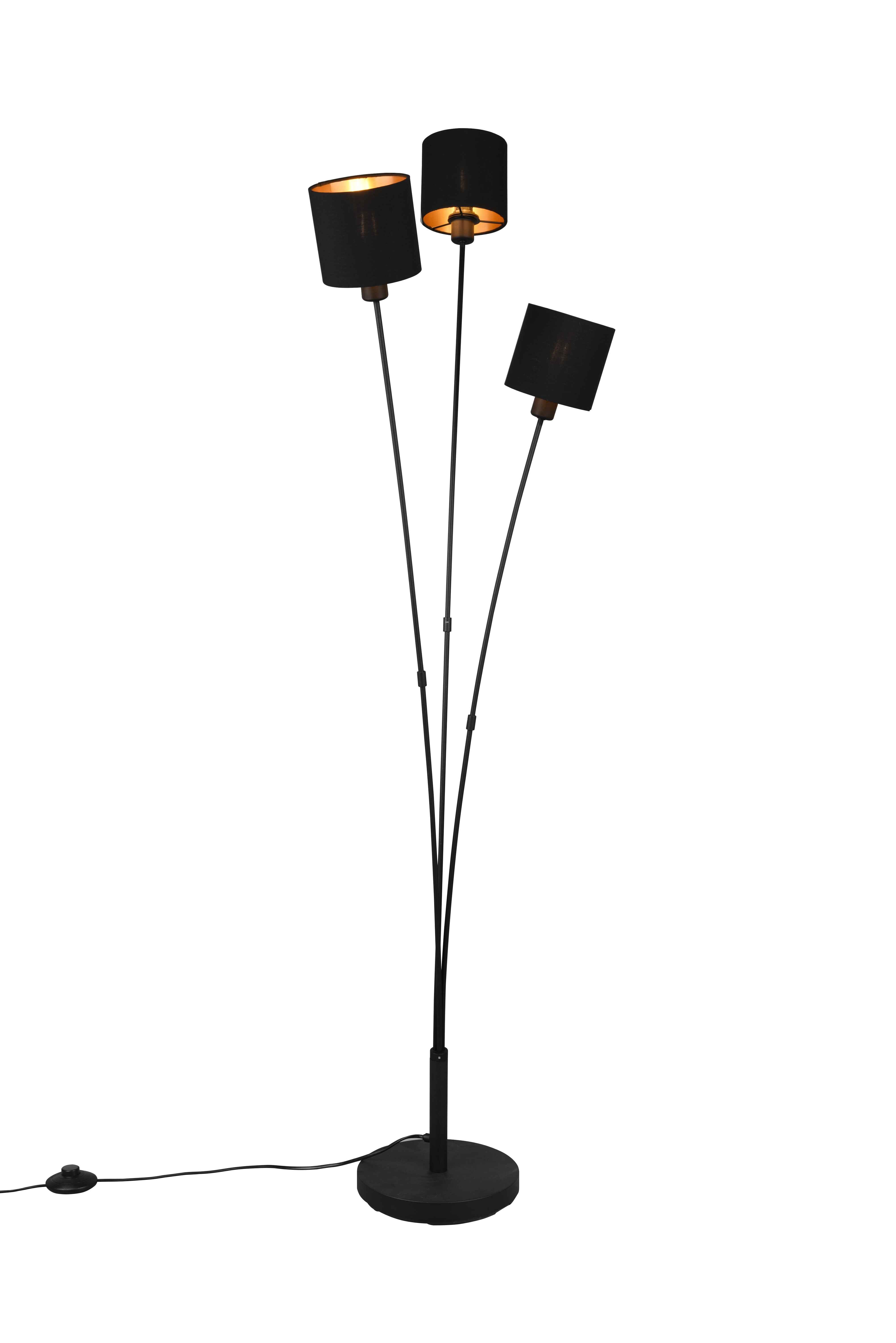 Lampa podłogowa stojąca Tommy czarno-złota 3xE14x40W wym: 150 x 41 x 42 cm metal RL