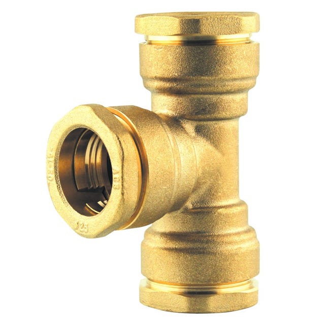 Té égal laiton 90° raccords à compression pour tube PE Ø25 | Bricoman