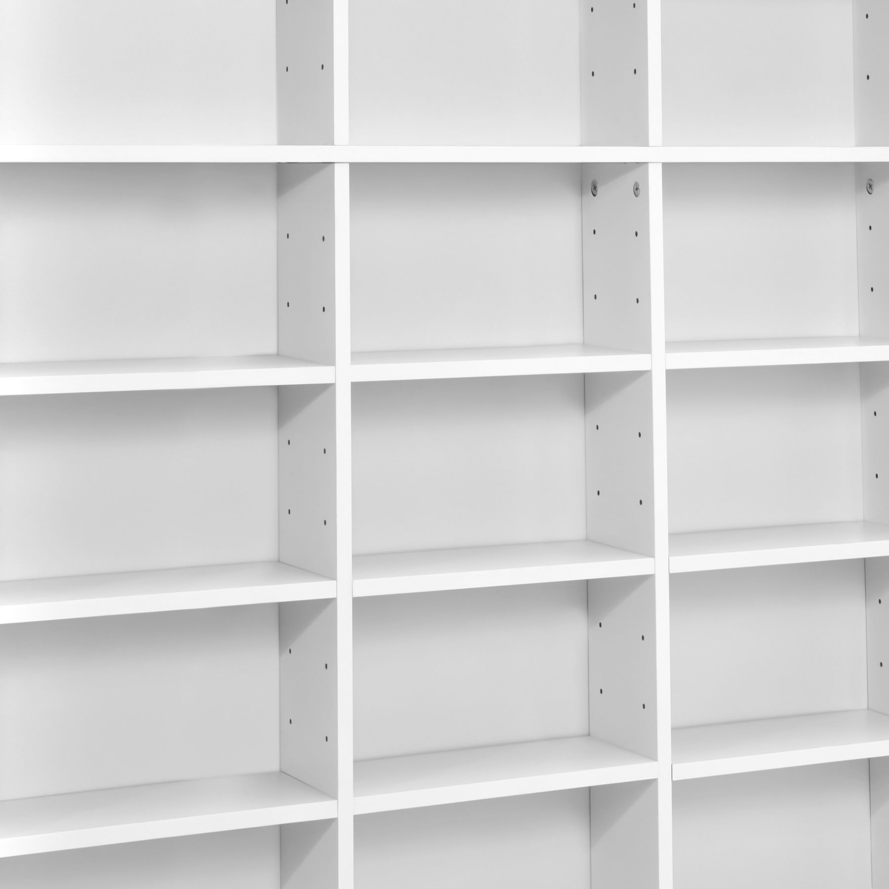 Estante para DVDs e CDs em MDF com 27 prateleiras removíveis e ajustáveis ​​em altura, 180x102x23,5 cm, branca, TECTAKE - 6