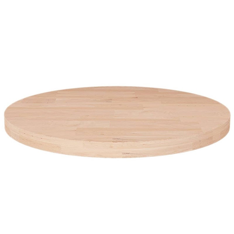 Vidaxl superficie de mesa redonda madera de roble sin tratar ø50x2,5cm