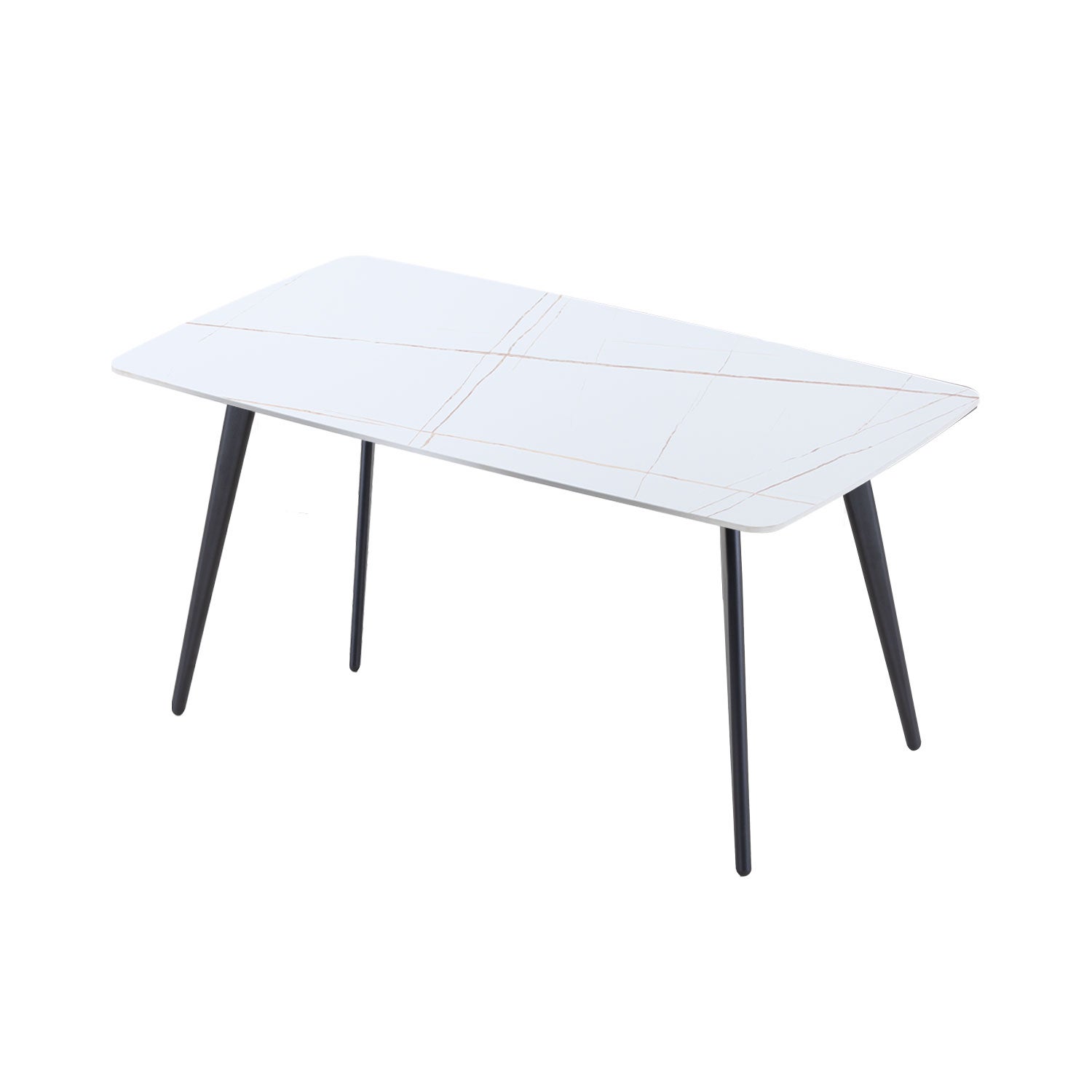 Table à manger en pierre frittée pour balcon & salle à manger & salon, table à manger design table de cuisine table de salle à manger acier blanc, bla - 2