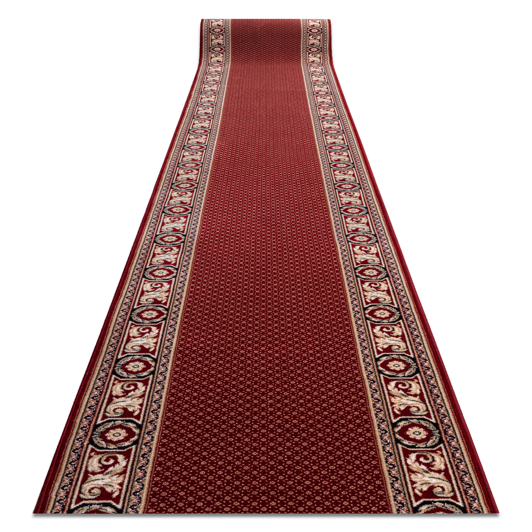 Chodnik NAIN wełniany Ornament 7500 51046 bordo / beż 80cm 80x950 cm