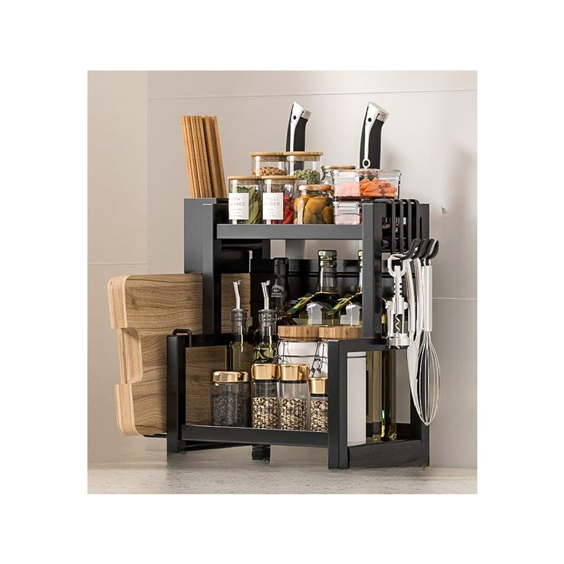 Solidny stojak kuchenny z uchwytem na pałeczki - uchwyt na deskę do krojenia, 2 poziomy 30 cm