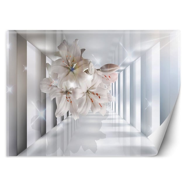 Papier peint fleurs dans le couloir 3d - 300 x 210 cm