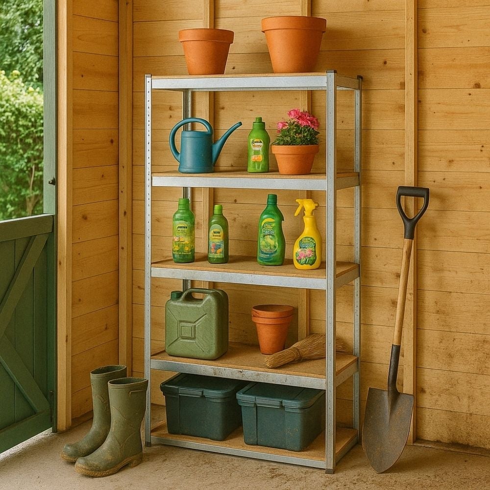 Étagère Rangement modulable - 90 x 180 cm - 875 kg max - 5 niveaux - 40 cm - Gris - 4