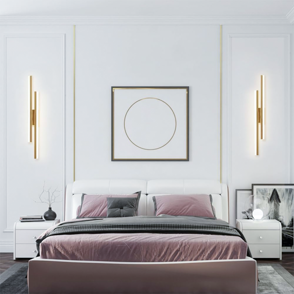 Candeeiro de parede LED de 48 cm, candeeiro de cabeceira moderno, candeeiro de parede LED de 16 W, luz decorativa para interiores, luz branca 6000 K - 6