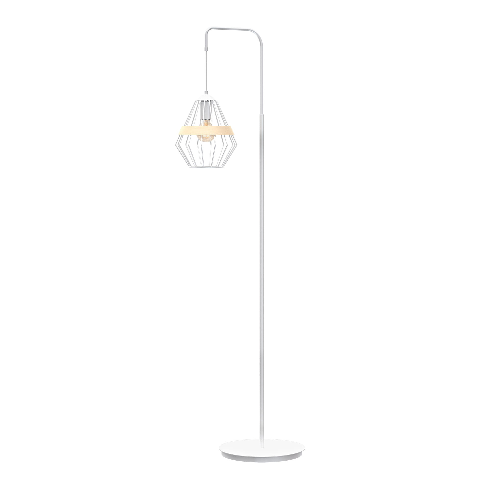 Lampa podłogowa stojąca Cliff biała 1xE27x60W wym: 150 x 32 x 32 cm metal Milagro