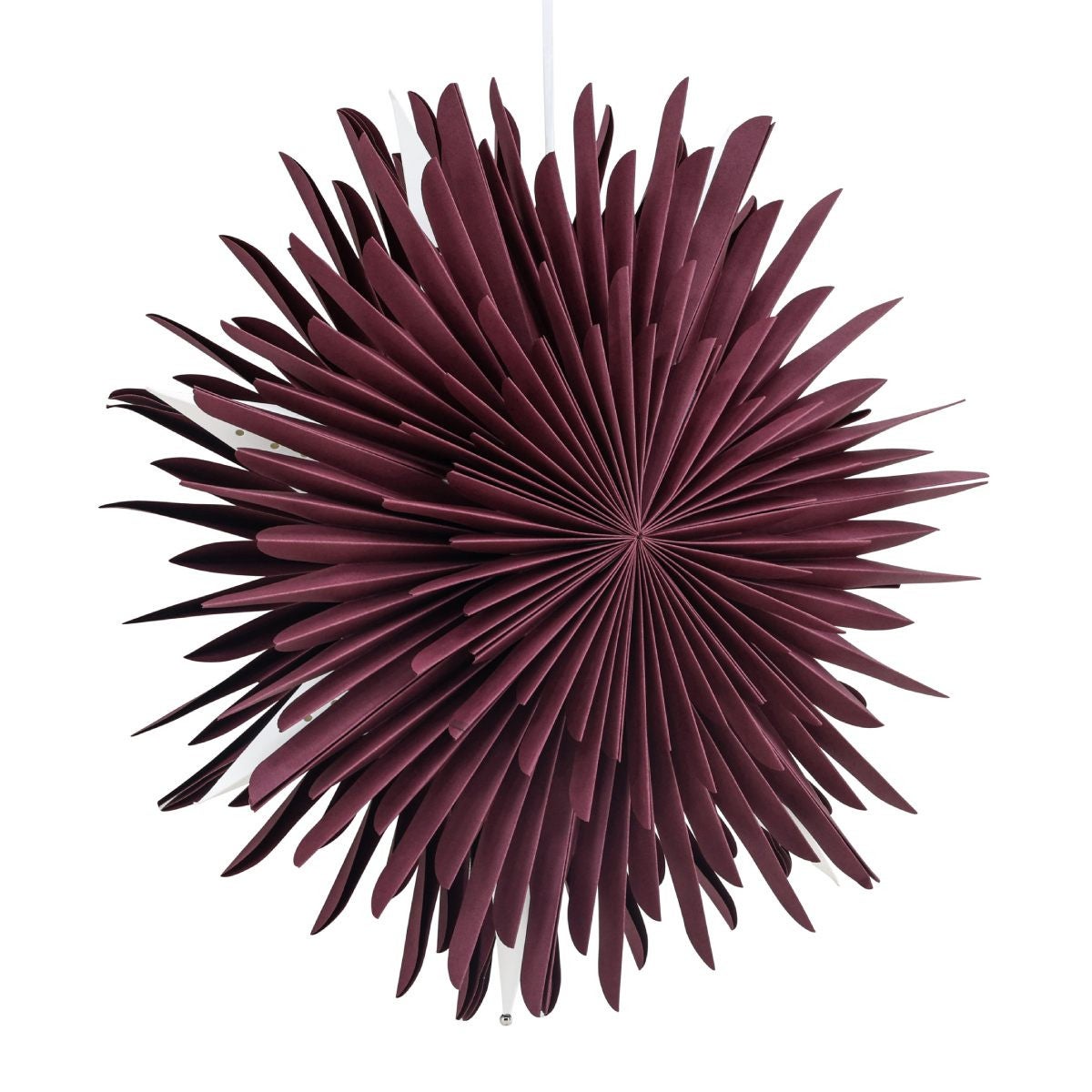 Sälen gwiazda bożonarodzeniowa z światłem papier Ø46 cm wisząca ciemnoczerwona.