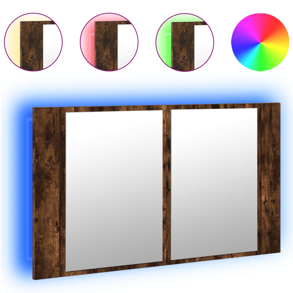 Armoire Miroir Salle De Bain SensaHome 50x50 Cm | Éclairage LED 3 Températures | 2 Étagères Verre Réglables | Meuble LED Moderne Noir