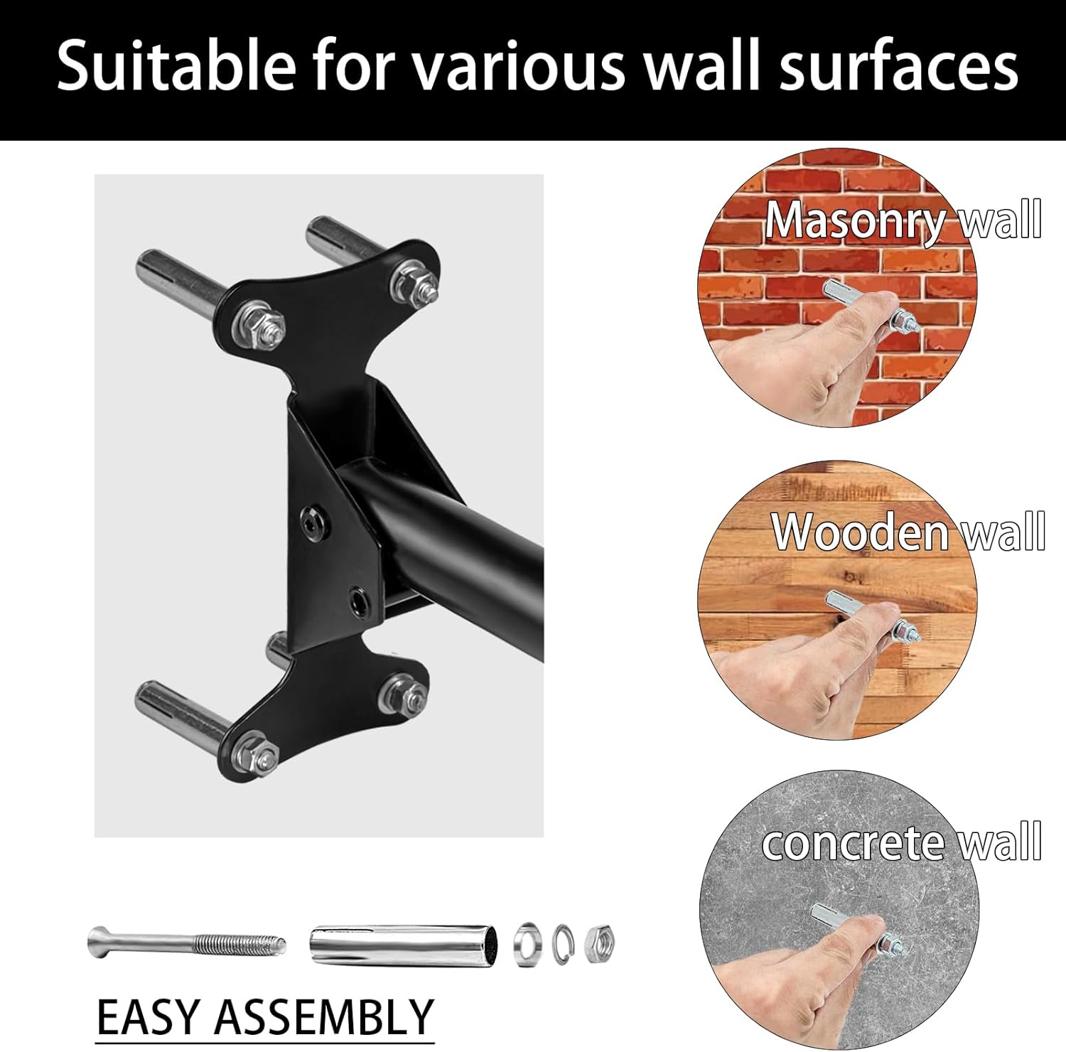 Support Mural Vertical Pour Vélo - Crochet Simple, Blanc, Occasion