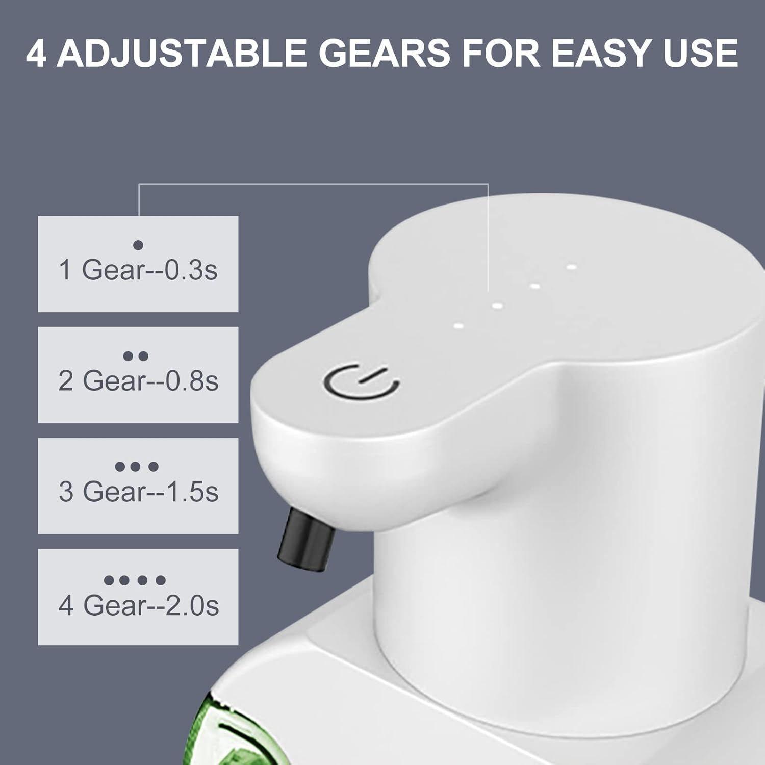 Distributeur Savon Automatique Liquide, Rechargeable par USB, Volume de Liquide Ajustable à 4 Niveaux, Distributeur Savon Électrique Mural - 3