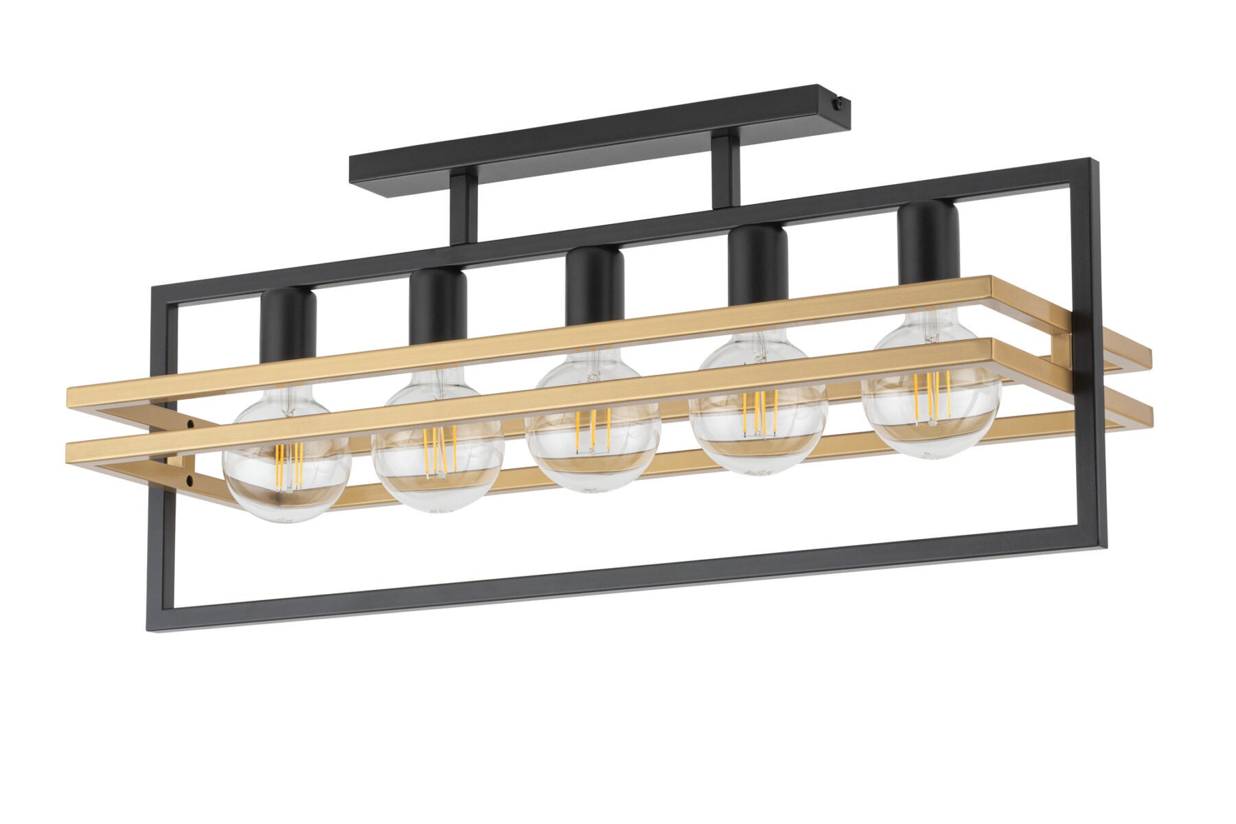 Lampa sufitowa wisząca Merci czarno-złota 5xE27x15W dekoracyjna wym: 34 x 76 x 26 cm metal SIGMA