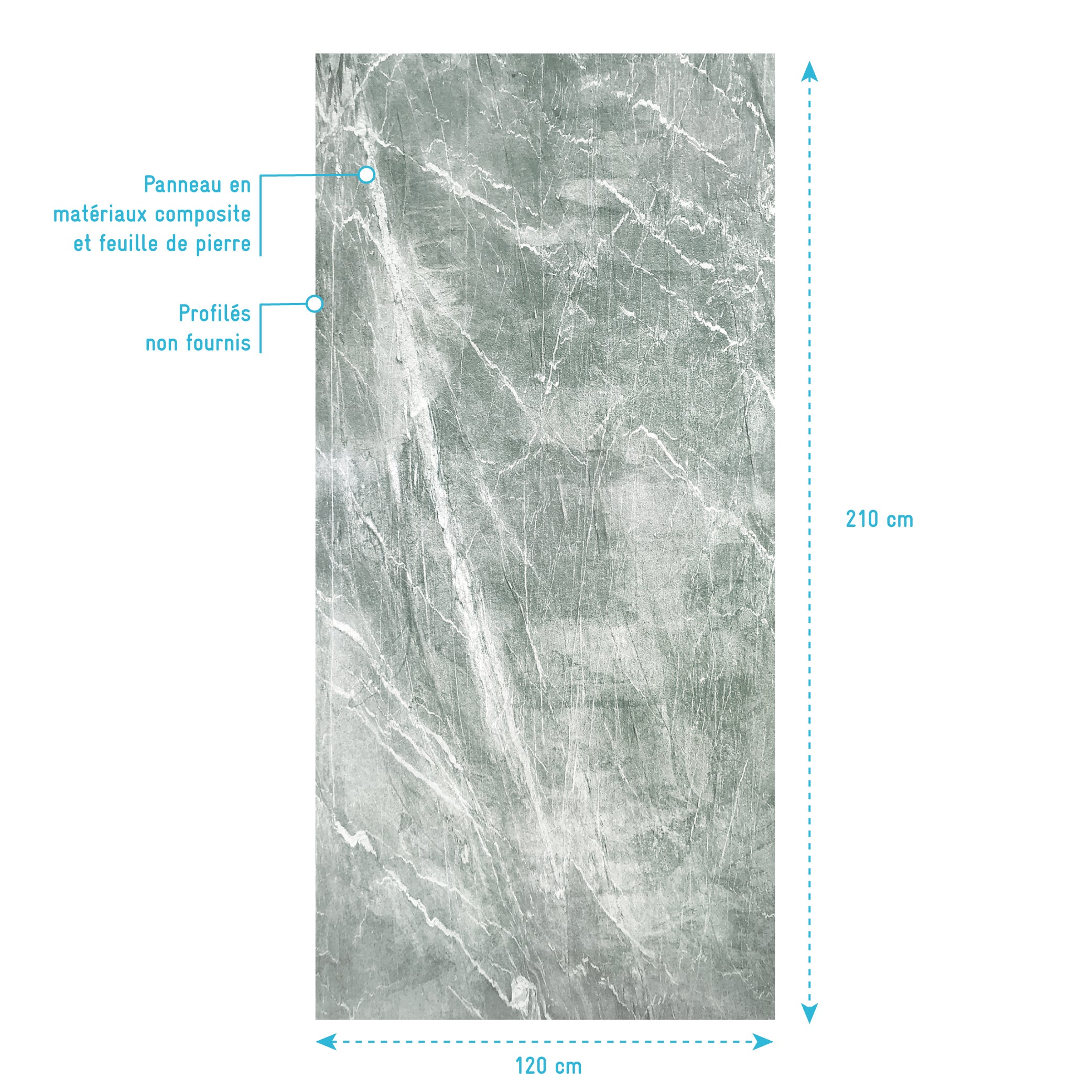 Panneau Mural Pierre Finition Artic Green 120 x 210 cm - STONE'IT ARTIC GREEN - 4