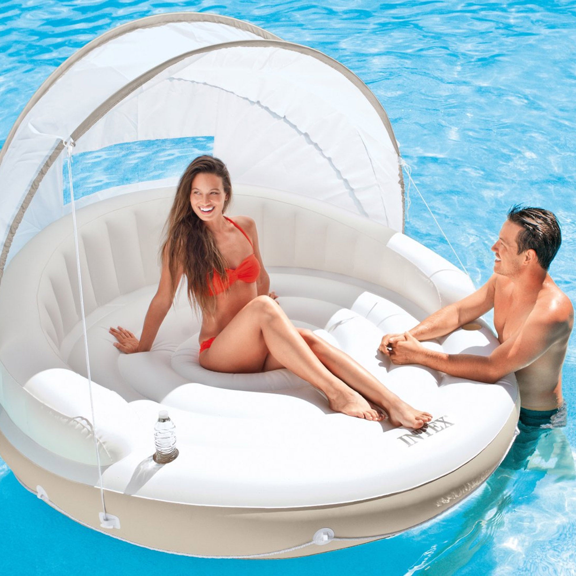 Ilha insuflável INTEX canopy creme - 199x150 cm - 4