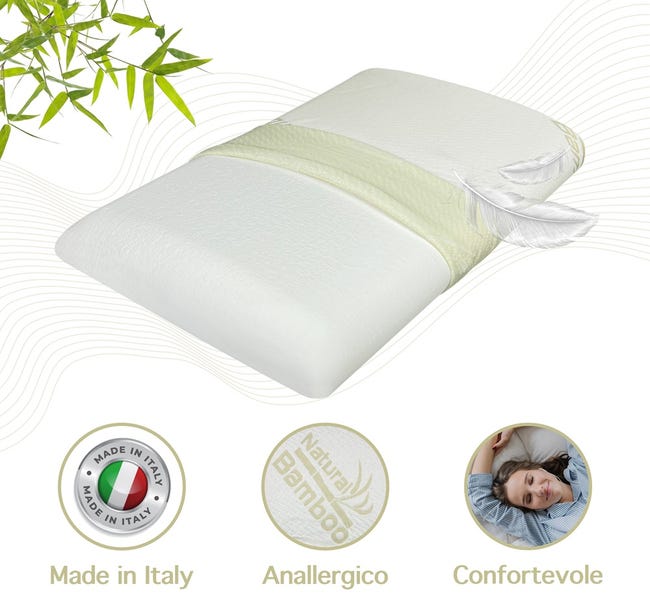 Nights Online Cuscino In Memory Foam, In Fibra Di Bambù - Foto 12