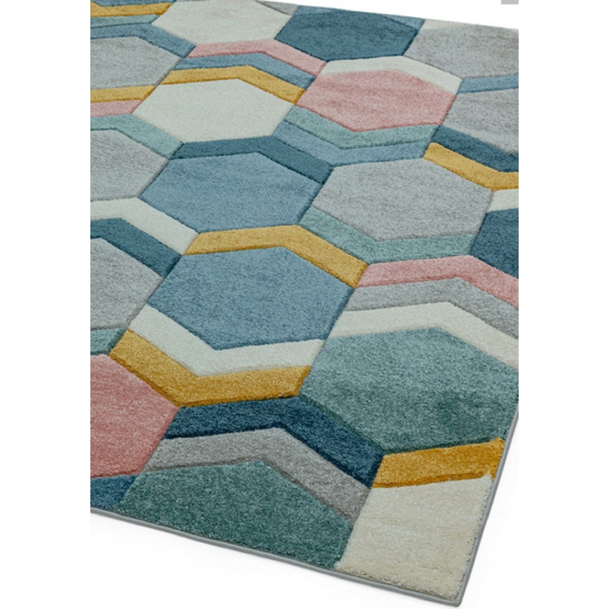 Tapis de salon moderne tissé plat HEXO 120x170 cm - 3