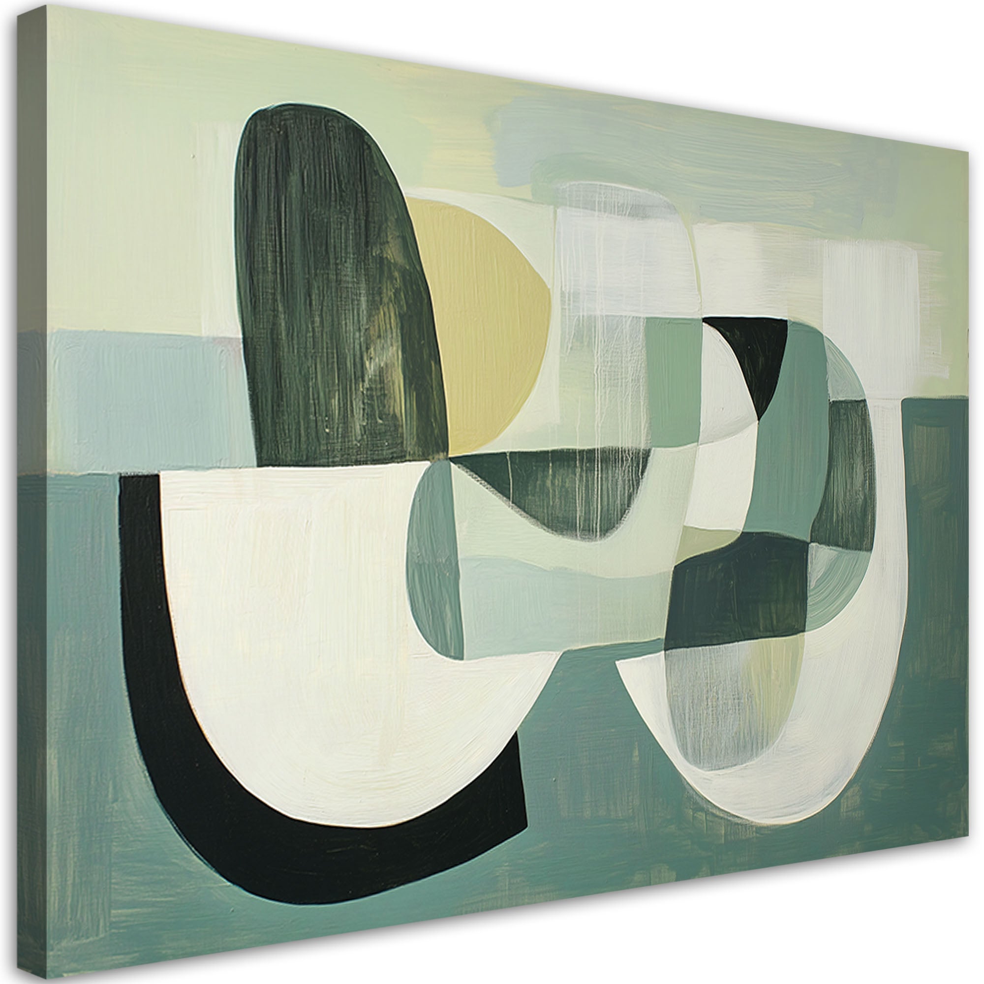 Obraz na płótnie, Zielone Abstrakcyjne Kształty Geometryczne 120x80