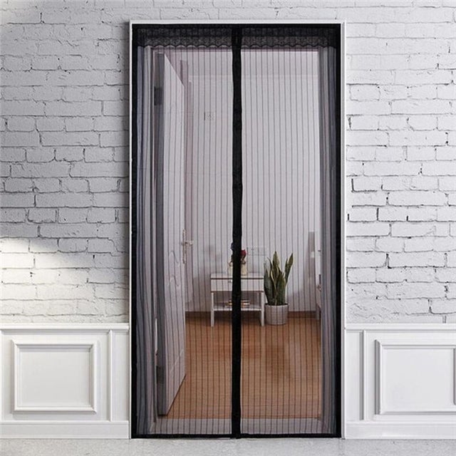 Mosquitera magnética de 210 x 120 cm - Mosquitera para puerta - Malla antimosquitos - No requiere taladrar - Cierre automático - Color negro