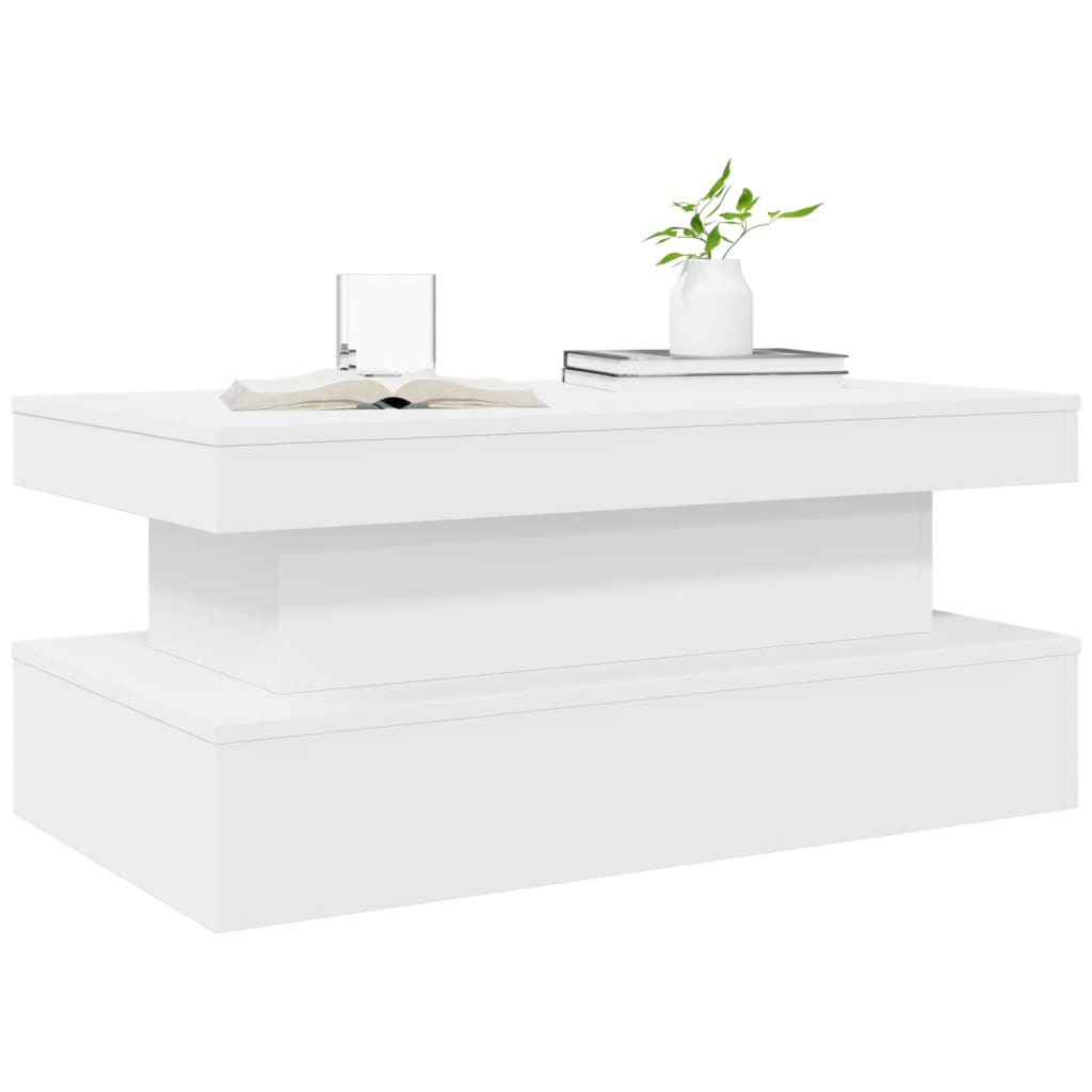 Maison Exclusive - Table basse avec lumières LED blanc 90x50x40 cm - 6