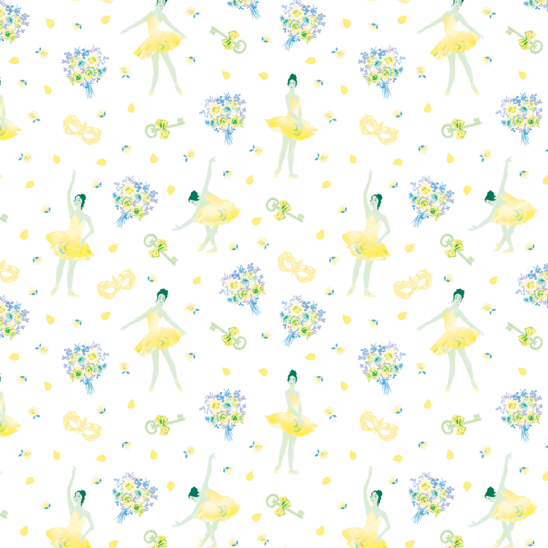 Carta da parati per bambini Ballerine gialle 58cm largueza per