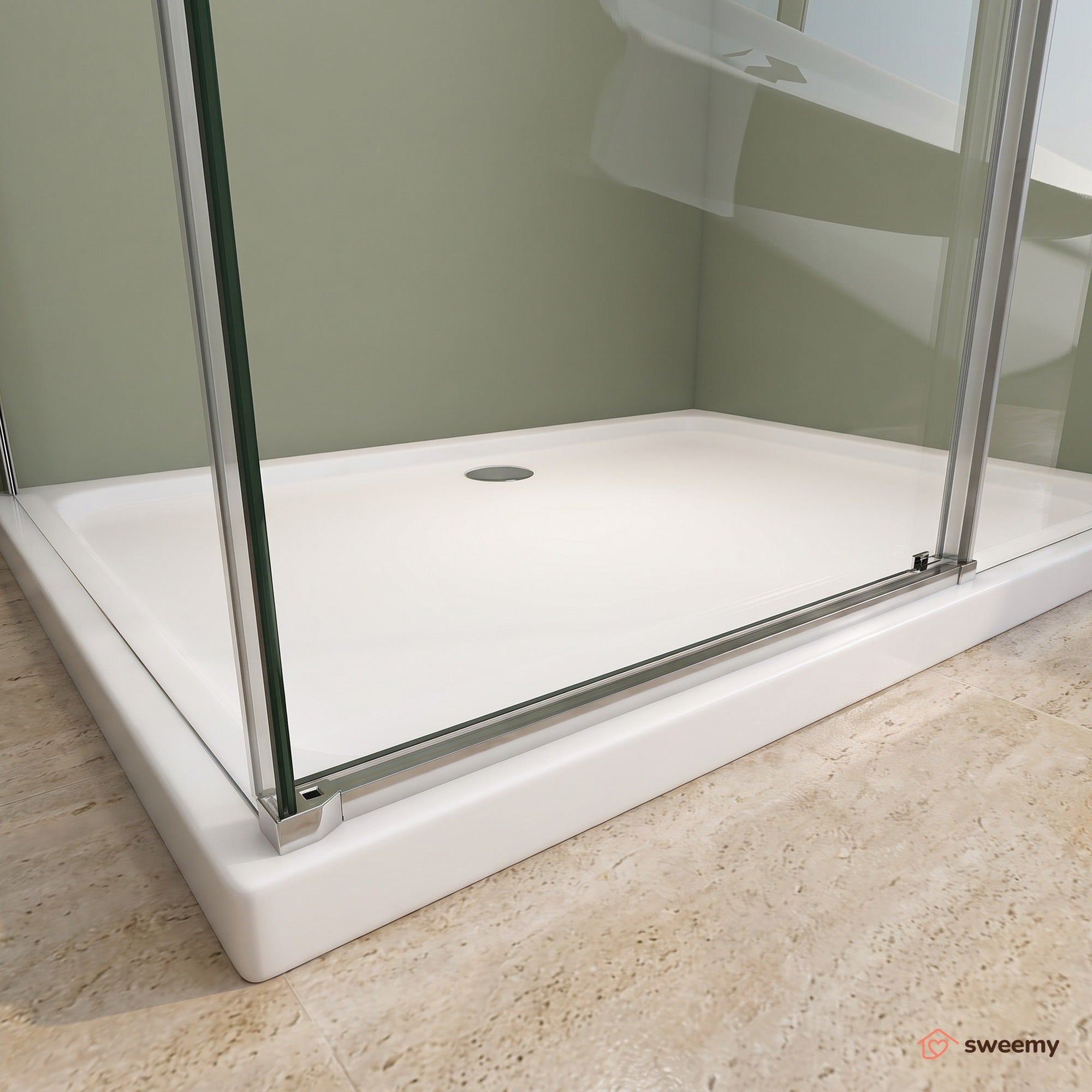 Cabine de duche de canto SWY-Las Vegas 2.0, painel fixo 70 + porta de ...