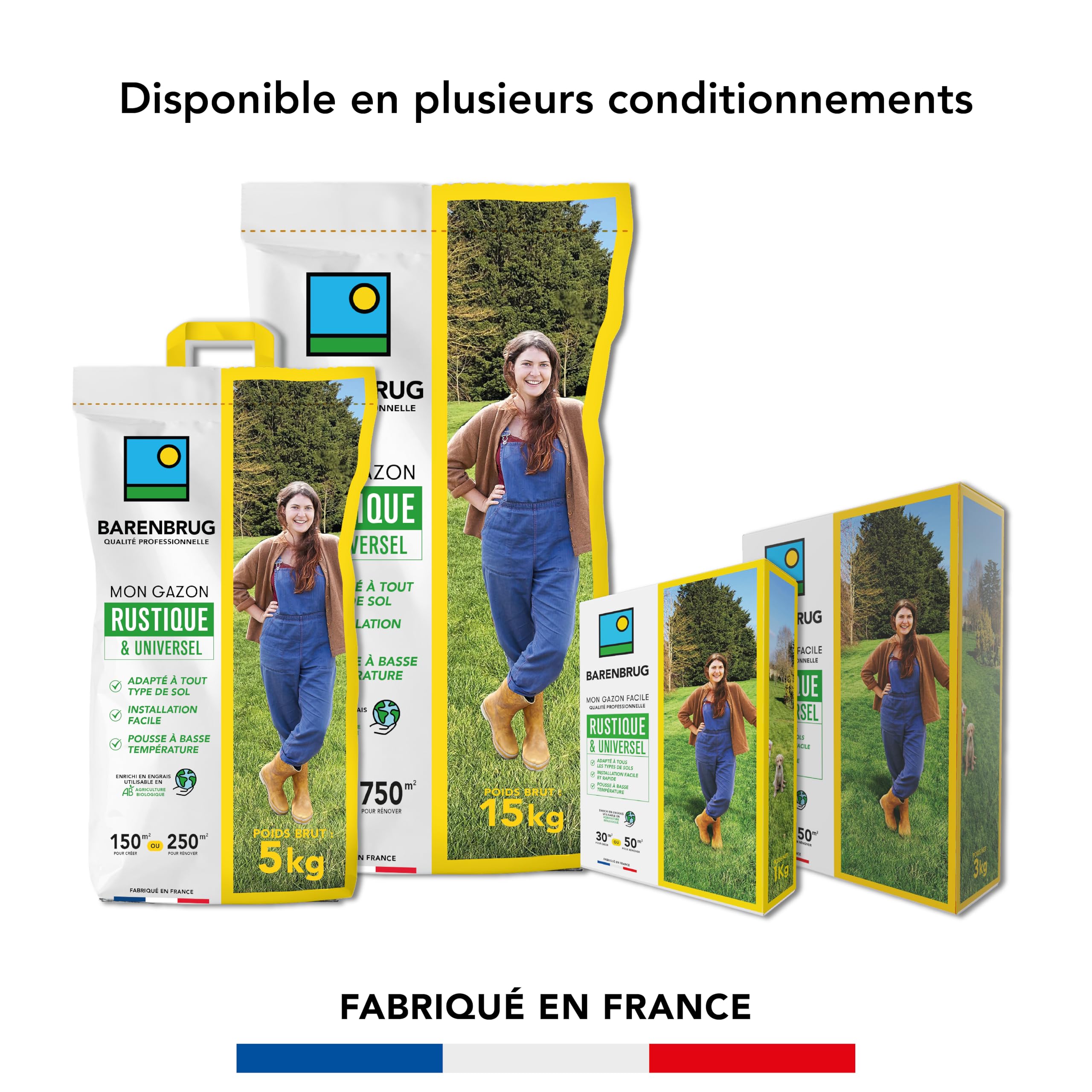 BARENBRUG - Gazon Rustique & Universel - Adapté Tous Sols - Installation Facile et Rapide - Pousse à Basse Température - 5KG - 5
