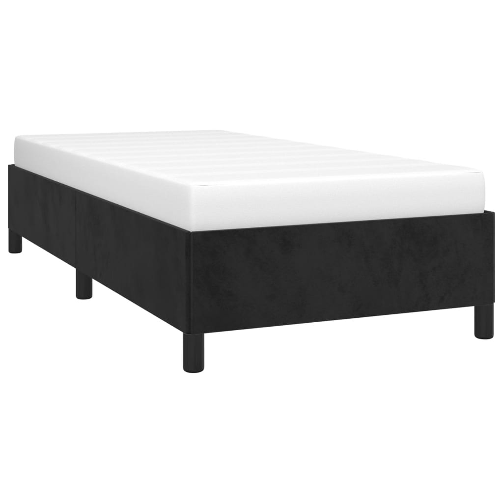 Cadre de lit sans matelas noir 100 x 200 cm en velours - 3