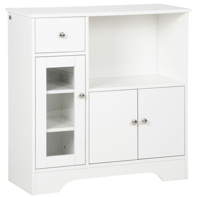 Aparador de Cozinha HOMCOM Melamina de Madeira Branco 80x30x82 cm