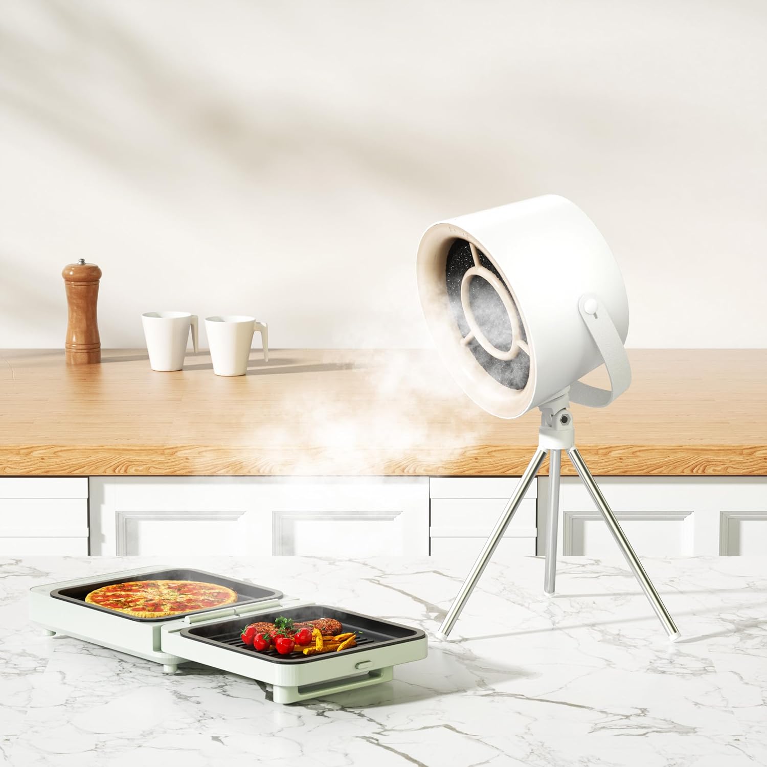 Hotte Aspirante Portable Avec Filtre - Ventilateur 3 Vitesses 1200 Pa Pour Barbecue, Fondue En Intérieur (Noir)