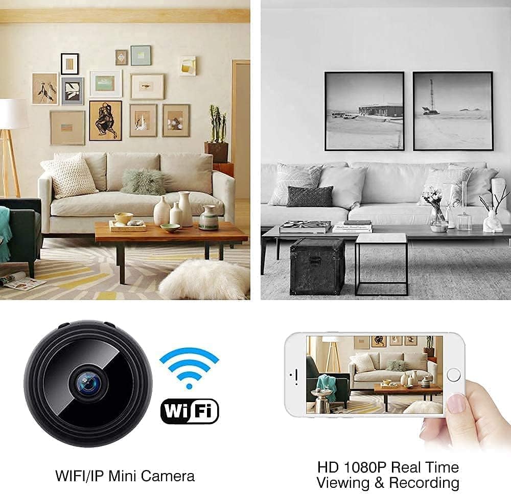 Camera WiFi 1080P Mini Caméra de Surveillance Interieur/extérieur sans Fil avec Enregistrement Micro Cachée Camera Enregistreur Cam Invisible - 3