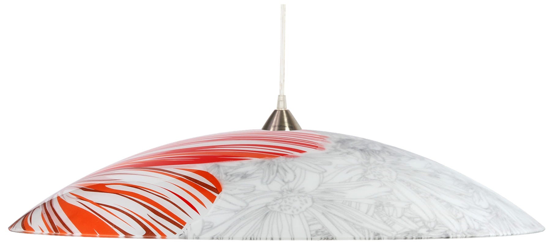 Lampa wisząca Spring chromowana-czerwona 1xE27x60W ring wym: 90 x 40 x 40 cm szkło Candellux